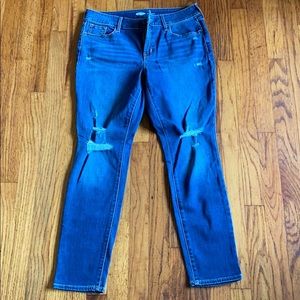 Dark distressed Pop Icon Skinny Jeans Old Navy